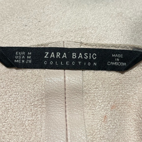 Zara blush pastel pink faux pleather dress waterfall open front jacket medium - Picture 10 of 11